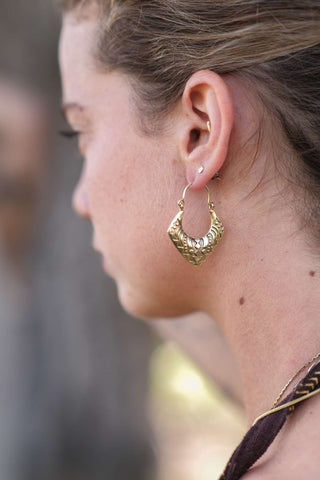 Aztec Earrings Brass