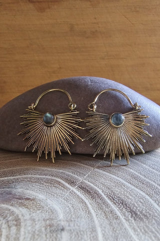 SunRay Earrings Brass