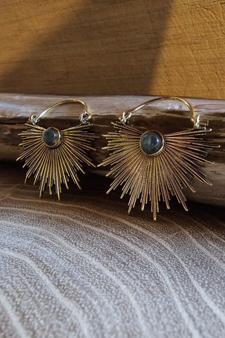 SunRay Earrings Brass