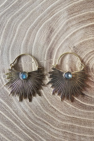 SunRay Earrings Brass