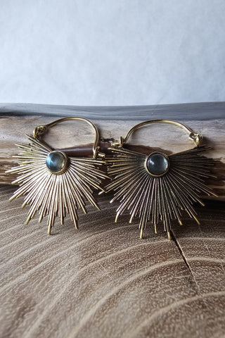 SunRay Earrings Brass