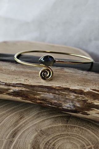 Spiral Drop Bracelet Brass