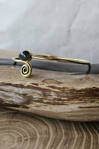 Spiral Drop Bracelet Brass