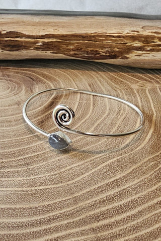 Spiral Drop Bracelet Silverplated Brass