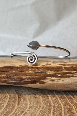 Spiral Drop Bracelet Silverplated Brass