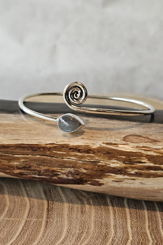 Spiral Drop Bracelet Silverplated Brass
