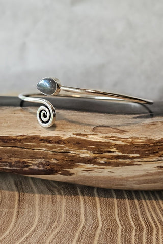 Spiral Drop Bracelet Silverplated Brass