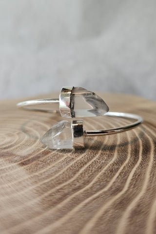 Double Point Bracelet Silverplated Brass