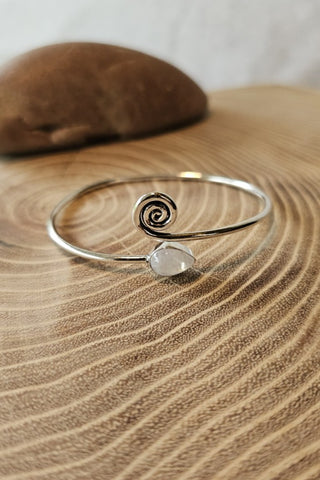 Spiral Drop Bracelet Silverplated Brass