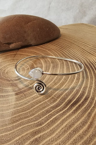 Spiral Drop Bracelet Silverplated Brass