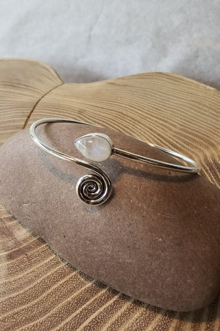 Spiral Drop Bracelet Silverplated Brass