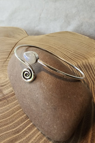 Spiral Drop Bracelet Silverplated Brass
