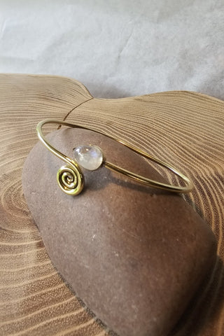 Spiral Drop Bracelet Brass