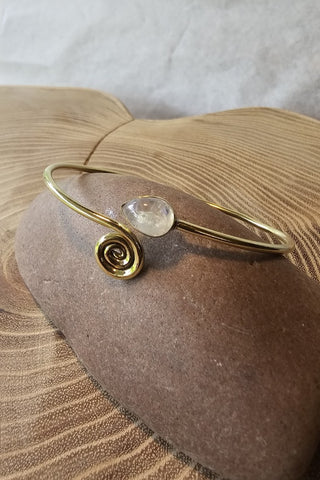 Spiral Drop Bracelet Brass