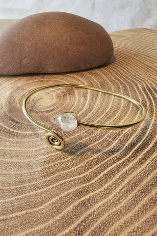 Spiral Drop Bracelet Brass