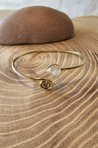 Spiral Drop Bracelet Brass