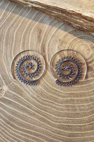 Spiral Earrings Silverplated Brass