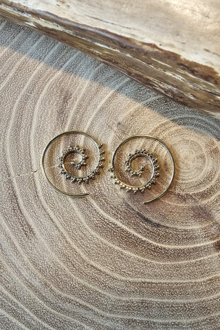 Spiral Earrings Small Brass