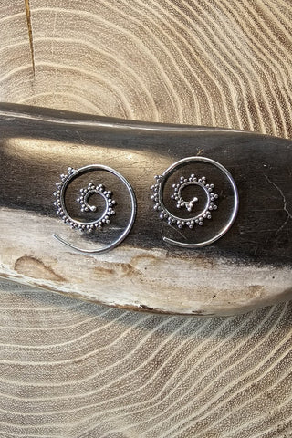 Spiral Earrings Small Silverplated Brass