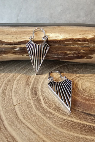 Triangle Earrings Silverplated Brass