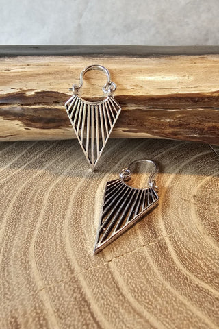 Triangle Earrings Silverplated Brass