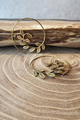 Leaves Earrings Brass