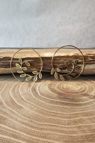 Leaves Earrings Brass