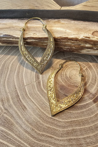 Long Drops Earrings Brass