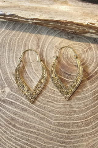 Long Drops Earrings Brass