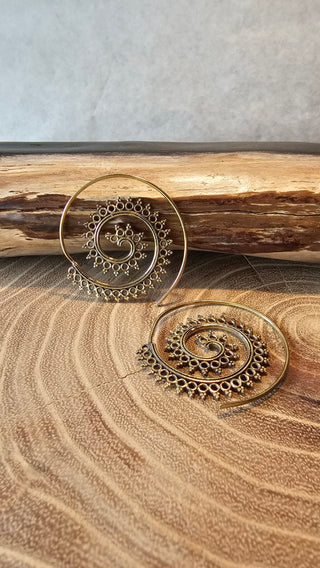 Spiral Earrings Brass
