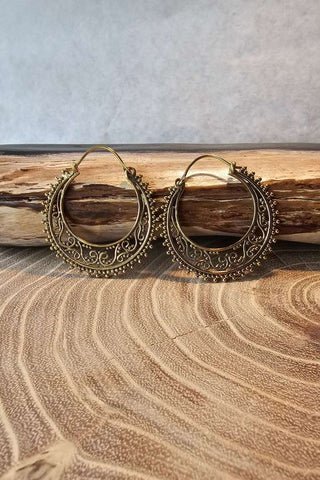Double Hoop Earrings Brass