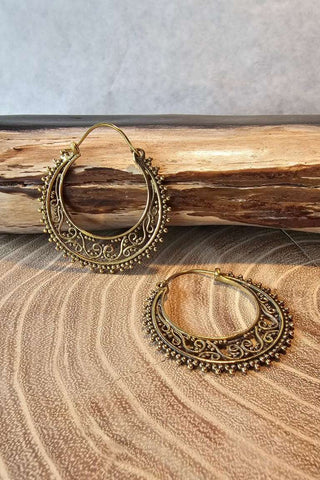 Double Hoop Earrings Brass