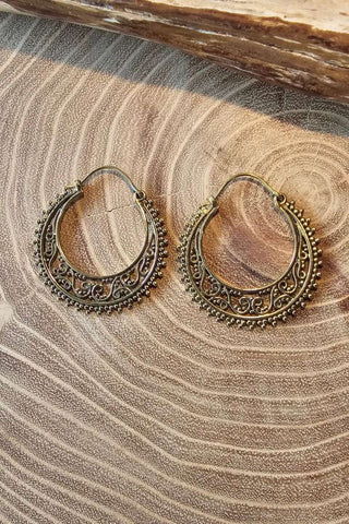 Double Hoop Earrings Brass