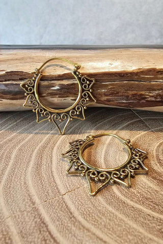 Heart Earrings Brass