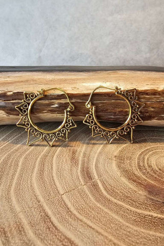 Heart Earrings Brass