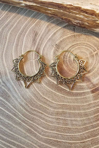 Heart Earrings Brass