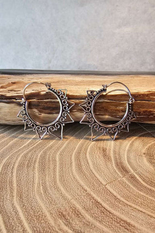 Heart Earrings Silverplated Brass