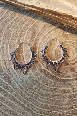 Heart Earrings Silverplated Brass