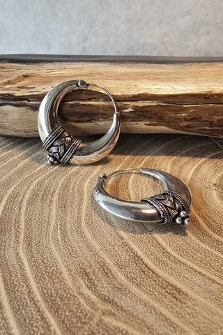Braided Hoops Earrings Silverplated Brass