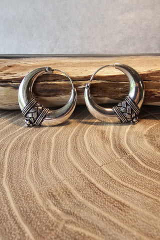 Braided Hoops Earrings Silverplated Brass