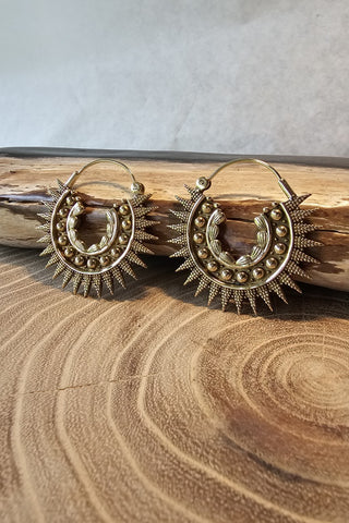 Spikey Earrings Brass