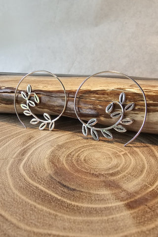 Leaves Earrings Silverplated Brass