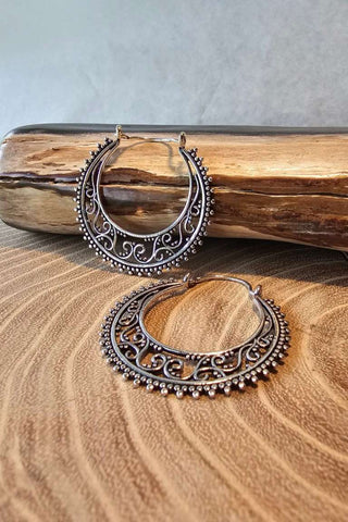 Double Hoop Earrings Silverplated Brass