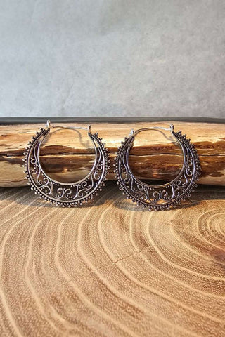 Double Hoop Earrings Silverplated Brass