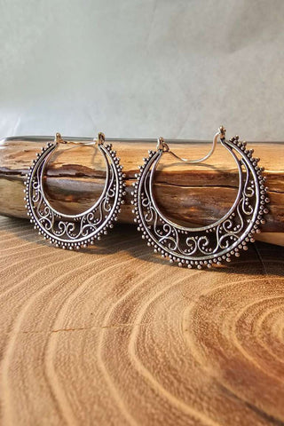 Double Hoop Earrings Silverplated Brass