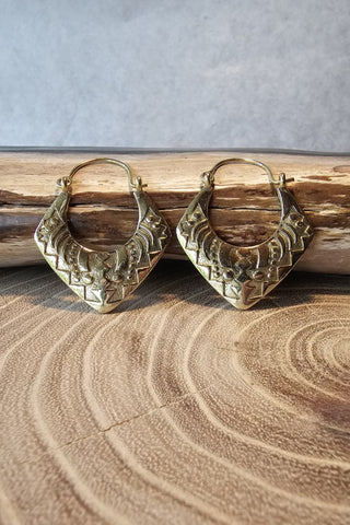 Aztec Earrings Brass