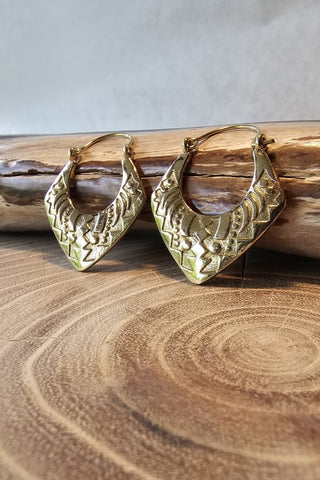 Aztec Earrings Brass
