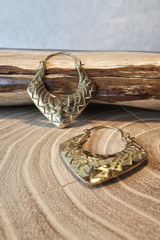 Aztec Earrings Brass