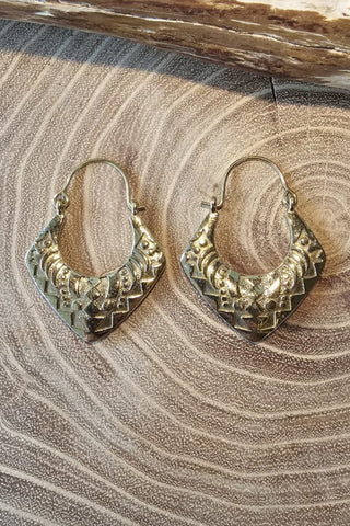 Aztec Earrings Brass