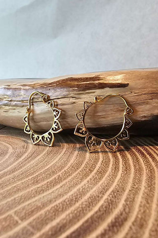 Heart Earrings Small Brass